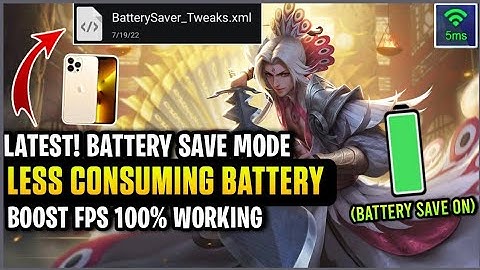 Latest! Battery Saver Mode Less Consuming Game Power + Boost FPS In Mobile Legends [Patch Fredrinn]