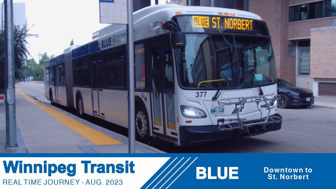 🚌 Winnipeg Transit - Real Time Journey - Blue - Downtown to St. Norbert