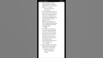 Python Data Structure quiz 1 chapter 7 answer