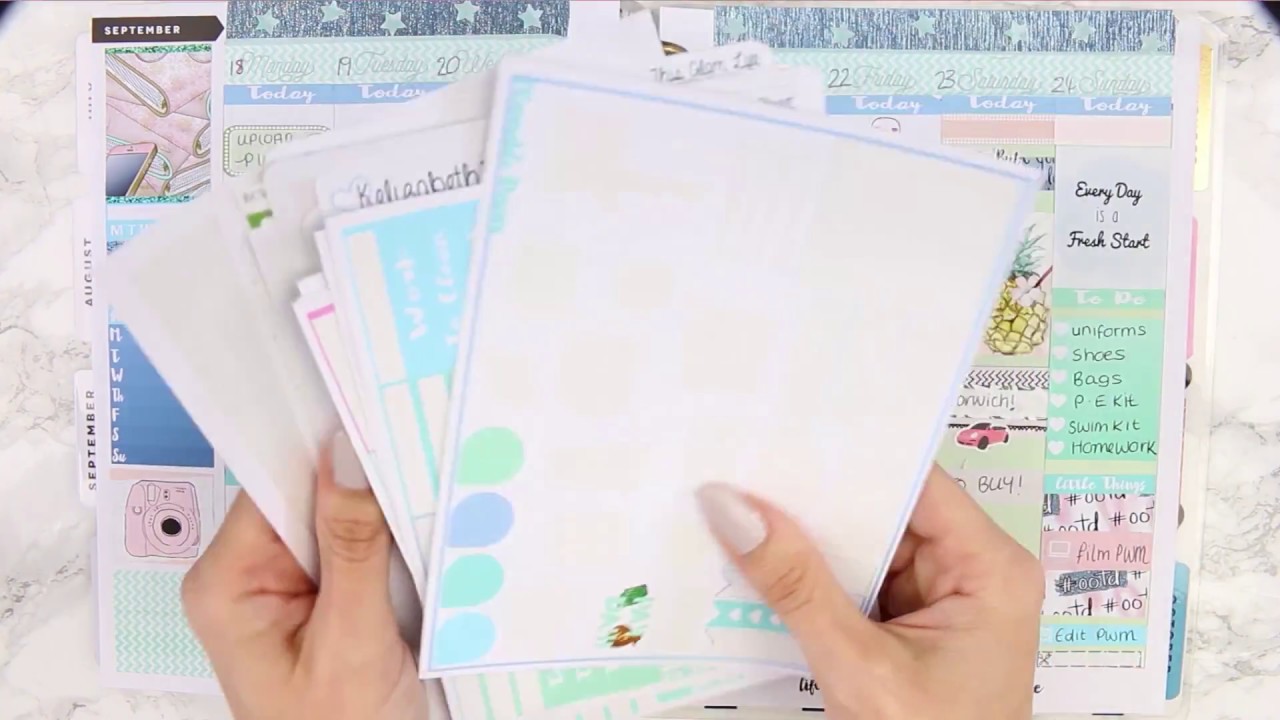 Plan with me using left over stickers!! // white space pwm
