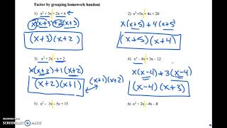Factor by Grouping problems