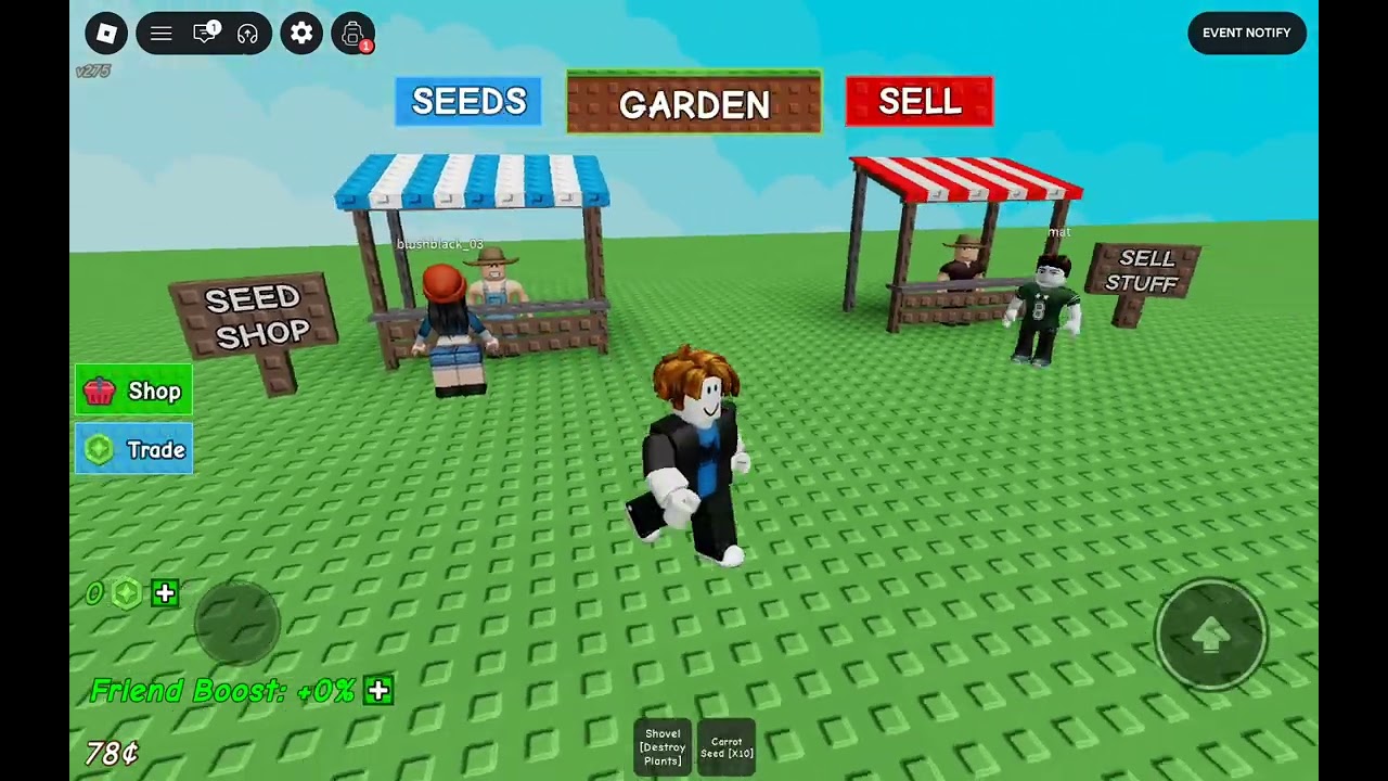 Jugando Grow a Garden.