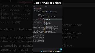Python Program to Count Vowels in a String | Python Tutorial for Beginners #coding #python