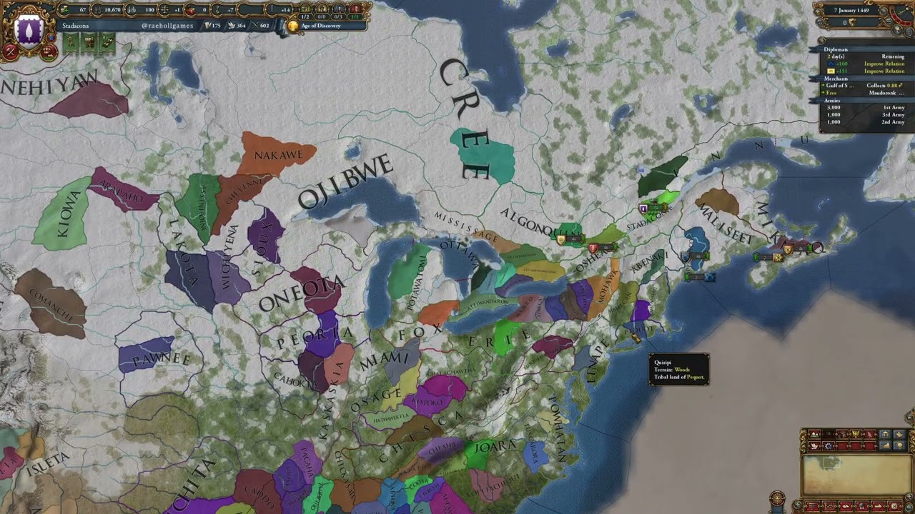 I get my federation moment! | Let's Play EU4: Native American Stadacona Nation 1444 | No Commentary