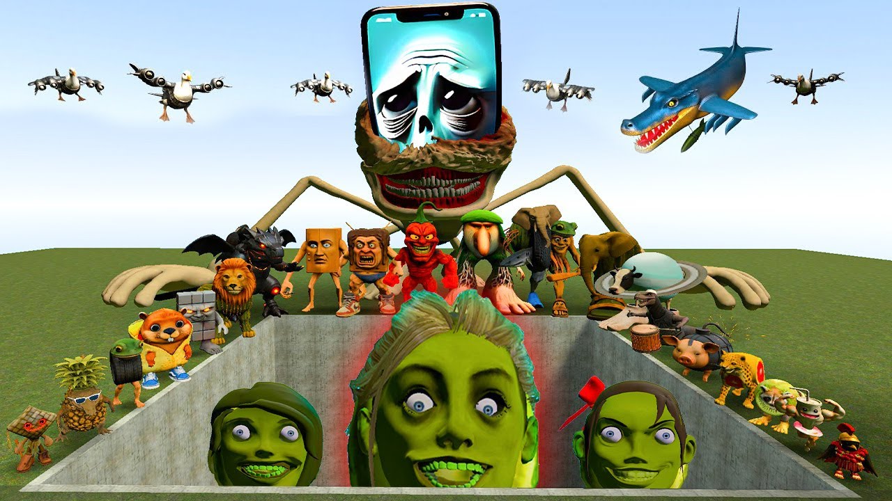 ALL NEW ITALIAN AI BRAINROT MEMES VS THE GIANT PIT WITH FEMALE LIN GANG MELON! - Garry's Mod