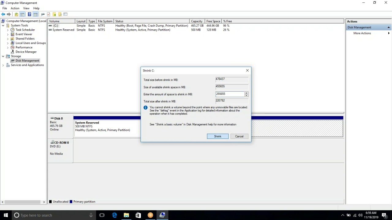 how to create a partition in windows 10 YouTube