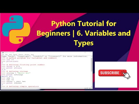 Variables and Data Types in Python | 6. Python Beginners Tutorial