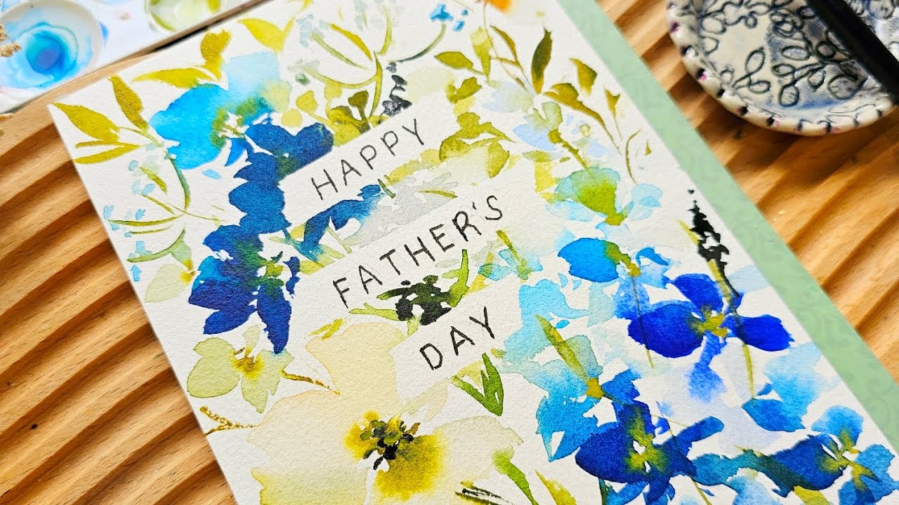 watercolor-floral-card-idea-for-father-s-day-youtube