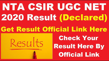 NTA CSIR UGC NET 2020 Result (Declared) - Check CSIR UGC NET Result Here