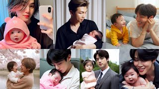 BTS And baby's 🧑‍🍼🍼🍼❤️‍🔥#bts #kimtaehyung #kimnamjoon #suga #jin #jimin #jhope #jungkook @KpopIma