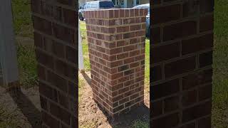 Brick Columns.  Working in Pungo, VA to create brick columns for a client's new fence.