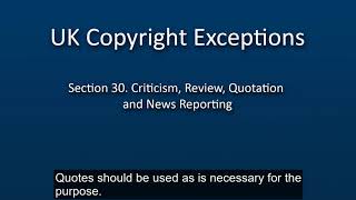UK Copyright exceptions