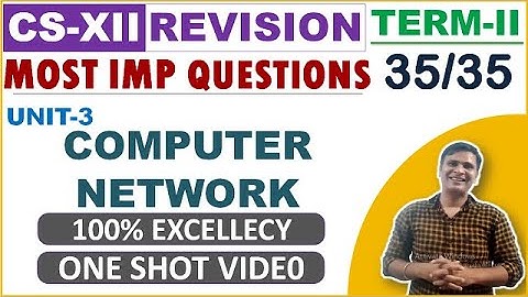 Term 2 CS Most Important Questions and Revision Computer Network Computer Science Class 12