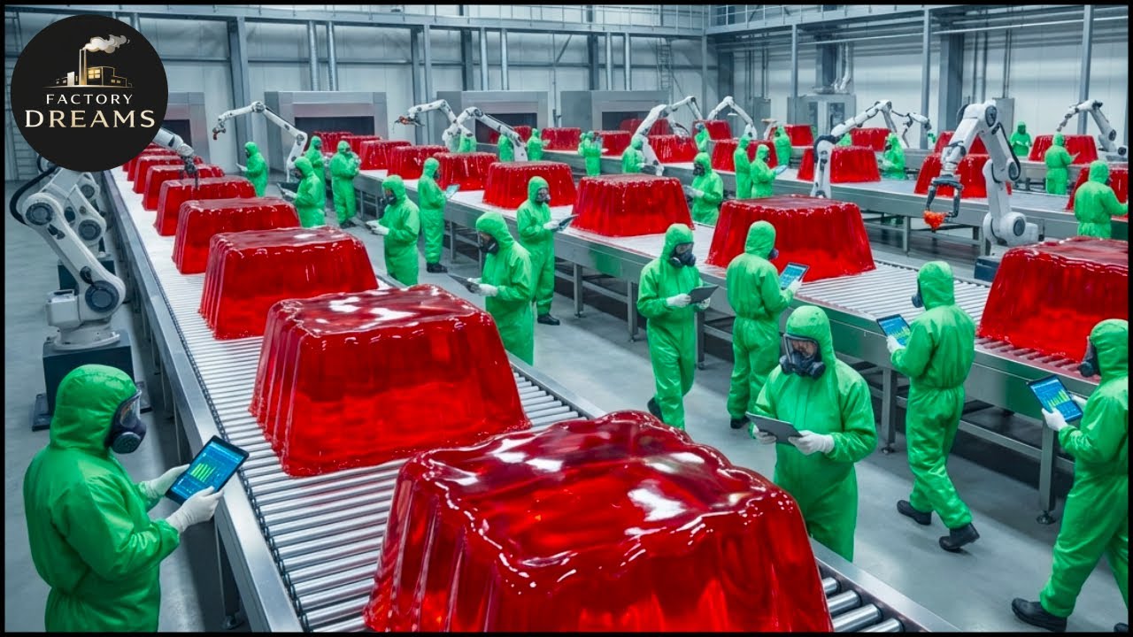 Inside the Largest Gelatin Factory – From Animal Bones to Gelatin Dessert (FULL PROCESS 4K)
