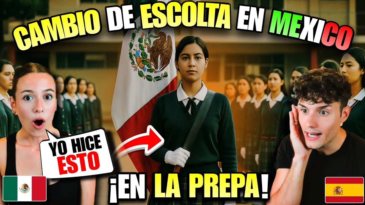 ESPAÑOLA QUEDÓ IMPRESIONADA con EL CAMBIO de ESCOLTA en LA PREPA MEXICANA 🇲🇽 *PARECEN MILITARES*