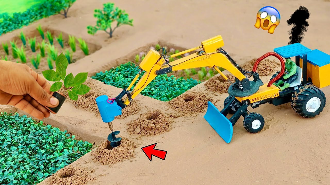 diy tractor making hole digger machine for planting science project | @sanocreator