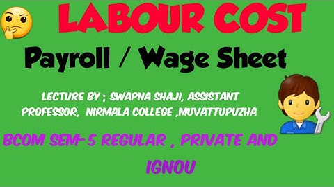 Labour Cost, Payroll Statements  / Wage Sheet