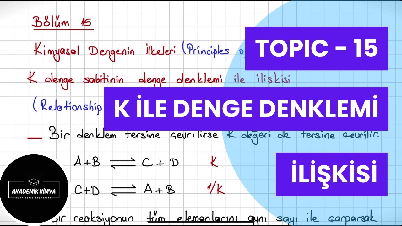 K'nın Denge Denklemi  İle İlişkisi - Relationship of K to the Balanced Chemical Equation