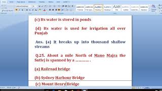 Multiple Choice Questions Chapter -6  Mano Majra