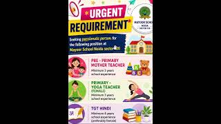 #teaching #vacancies #noida #yoga #tgt_hindi #preprimary #dsssb #education #bed #prt #exam#kvs#job
