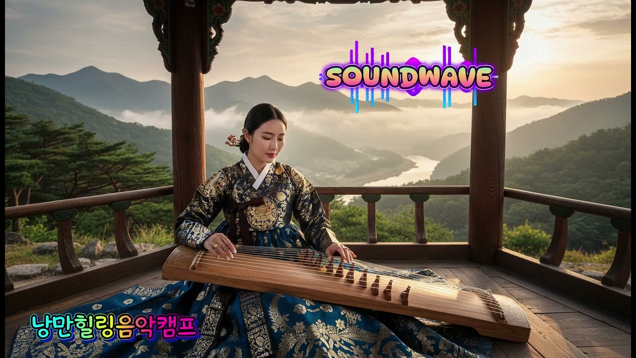 [10 Hours] 카페·전통찻집을 위한 낭만 힐링 음악 | 가야금 x 피아노 x 플루트 | 깊은 휴식과 명상, 숙면 | Korean Fusion Lounge BGM