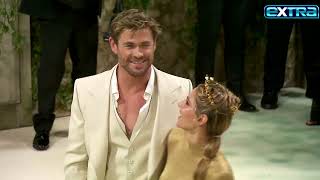 Met Gala 2024: Chris Hemsworth & Elsa Pataky KISS on the Carpet Resimi