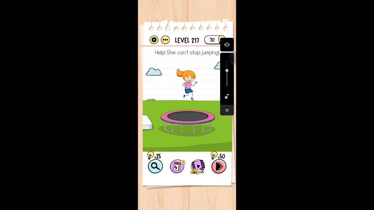 Brain Test Level 217 help she can't stop jumping Walkthrough - YouTube