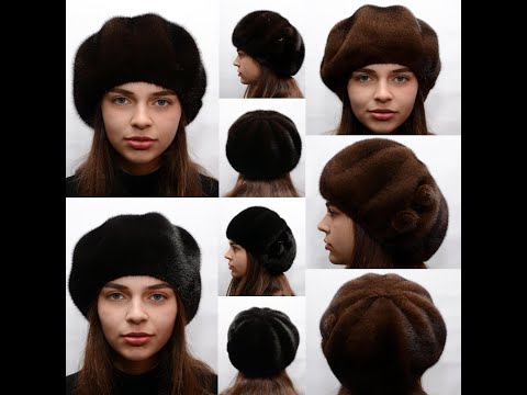 Хутряний норковий берет з фалдами, видео 1