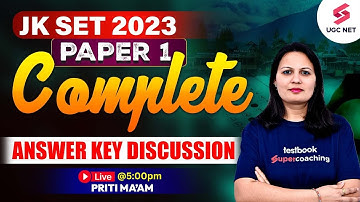 JK Set 2023 Answer Key | JK Set 2023 Exam Cut off | JK SET 2023 Paper 1 Exam Analysis | Priti Ma