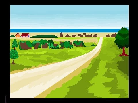 How to draw a Scenery in MS Paint - Step By Step Learning - ComeTube ...