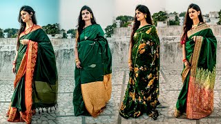 Sawan Special Green Saree Haul
