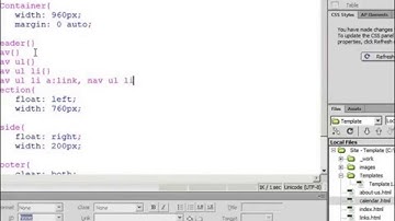Templated THML5-CSS6 Site With Dreamweave Adobe CS6