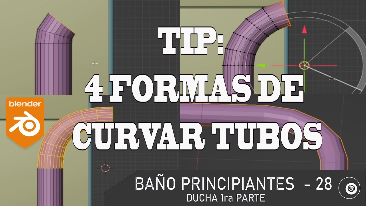 B28 - 4 formas de curvar tuberías en Blender 4.1