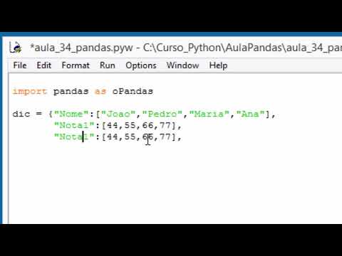 Aula 34 - Dicionário e Dataframe em Python