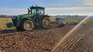 John Deere 8320r with Kverneland Plough & Press: Winter Ploughing for Sugar Beat - Happy Seagulls screenshot 3