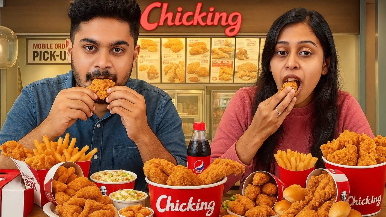 25 Piece Broasted Chicken Challenge within 10 minutes😳😳with Random Girl 