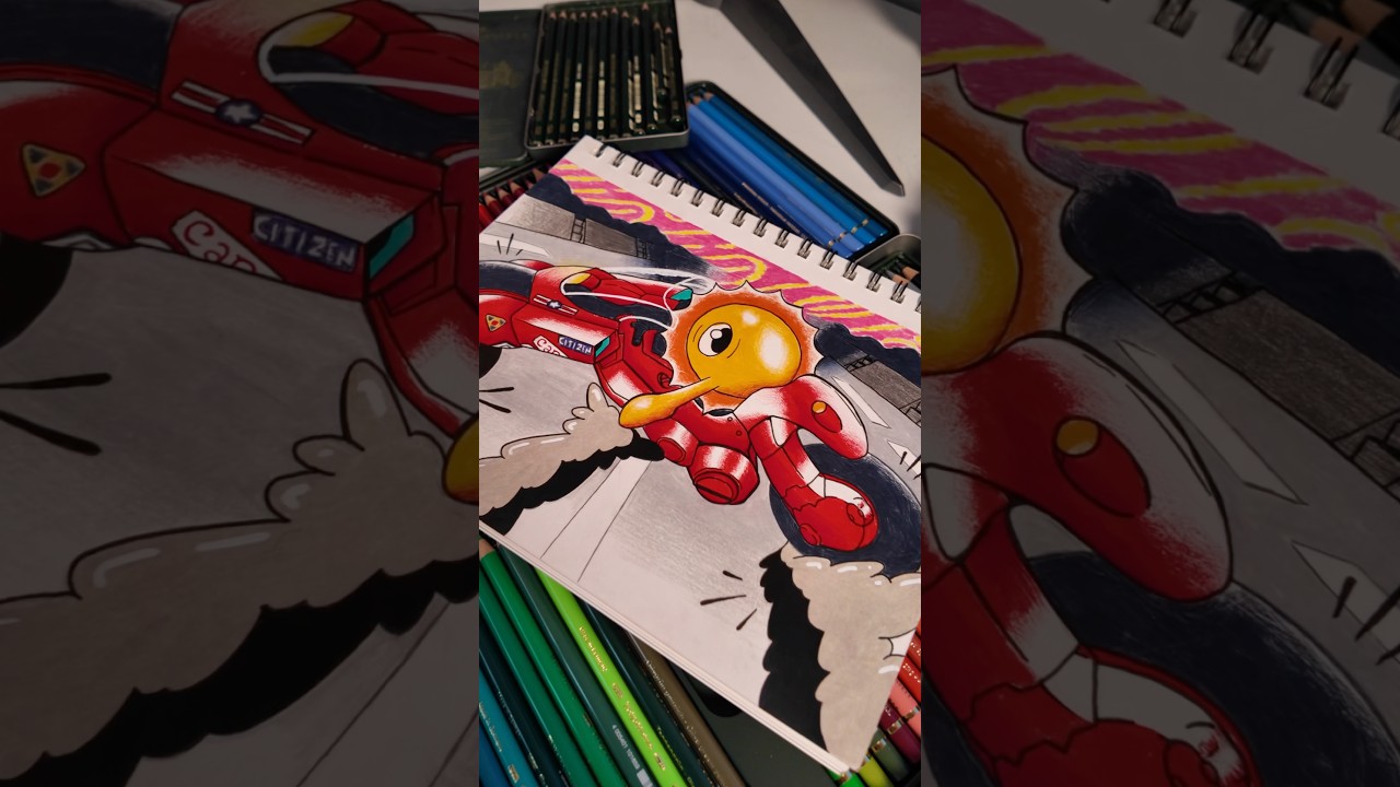 Akira slide, pero en vez de Akira es mi OC #art #process #artist