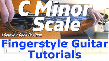 C Minor Scale - 1 Octave / Open | Fingerstyle Guitar Tutorial + TABS & Sheet Music