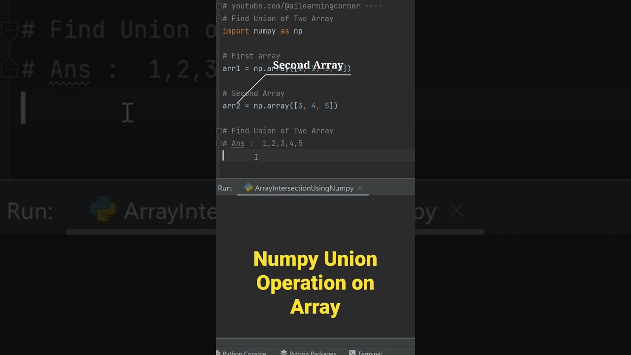 Numpy Union Operation 