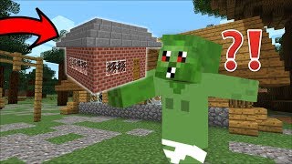 Baby Zombie Builds His First Ever House In Minecraft Monster School Construction Mod Minecraft