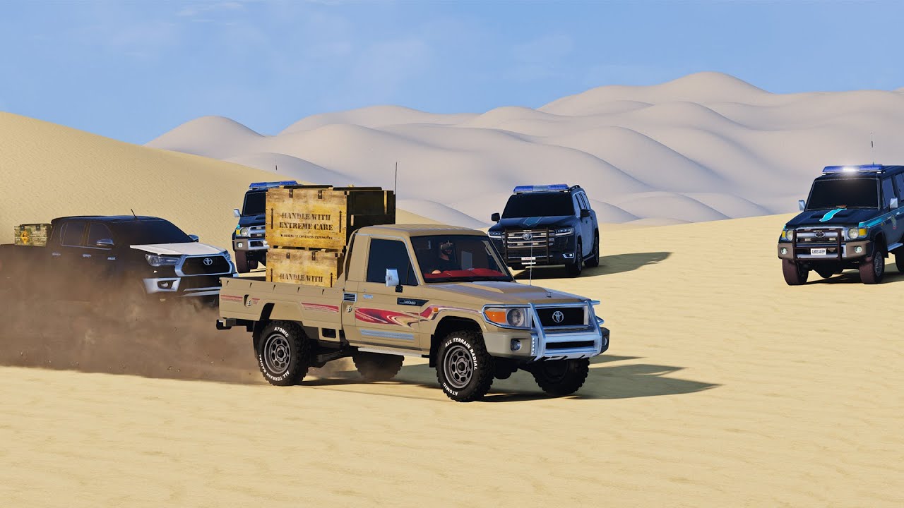 دوريات الشرطة تطارد اشرس المهربين بالصحراء وصراع ينتهي بأحداث صادمة | قراند 5 - GTAV