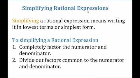 Section 7.1: Rational Functions & Simplifying Rational Expressions