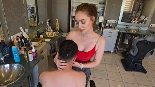 💈WHEN YOU’RE A REGULAR CUSTOMER, SHE TAKES HER TIME 😌| LADY BARBER LANA’S ASMR MASSAGE w/ SOME EXTRA