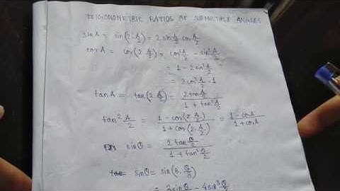 (BENGALI SPECIAL)BEST VIDEO ON TRIGONOMETRIC RATIOS OF SUBMULTIPLE ANGLES||S.N.DEY||CLASS 11 MATH