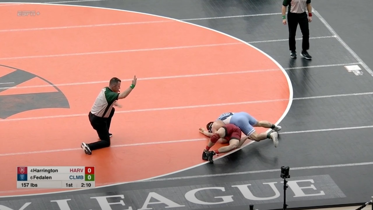 157lbs Richard Fedalen (Columbia) vs Jimmy Harrington (Harvard)