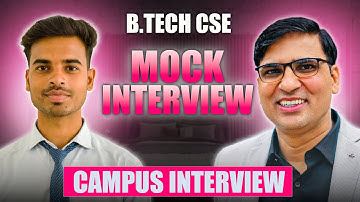 B.Tech CSE Mock Interview for Campus Placements I Campus Interview I Dr. Arvind Singh Pemawat 
