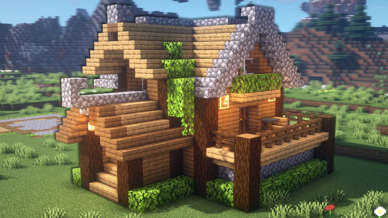 Minecraft: Casa Perfecta para Survival  Tutorial Casa Minecraft de Madera  Grande 