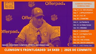 Clemson's 2024 football schedule: FRONT-LOADED and that's not terrible | '25 DL Ari Watford COMMITS