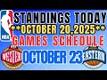 NBA STANDINGS TODAY as of October 20, 2025 | NBA SCHEDULE October 23, 2025 #nba #game #schedule