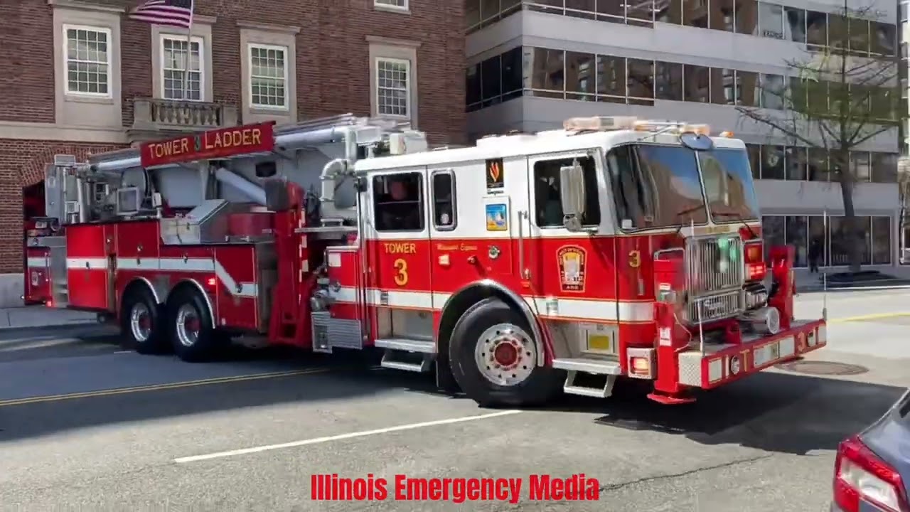 District of Colombia Fire and EMS Tower Ladder 3 and Ambulance 16 Responding